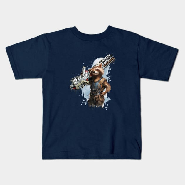 Rocket Racoon - Guardians of the Galaxy Kids T-Shirt by purplegirl98